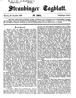 Straubinger Tagblatt Sonntag 28. Dezember 1862