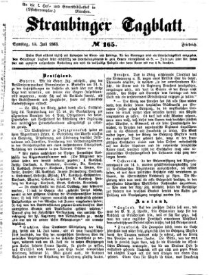 Straubinger Tagblatt Samstag 18. Juli 1863