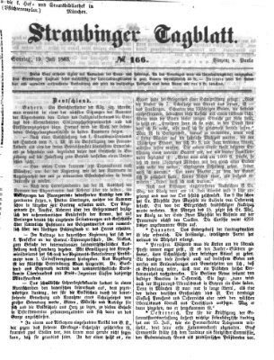 Straubinger Tagblatt Sonntag 19. Juli 1863