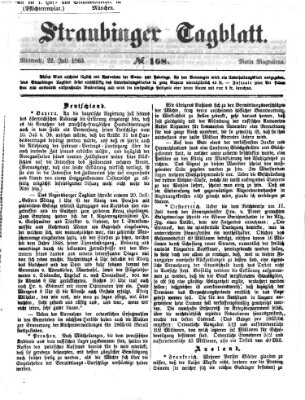 Straubinger Tagblatt Mittwoch 22. Juli 1863