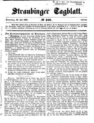 Straubinger Tagblatt Donnerstag 23. Juli 1863