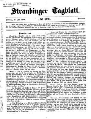 Straubinger Tagblatt Montag 27. Juli 1863