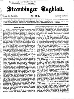 Straubinger Tagblatt Freitag 31. Juli 1863