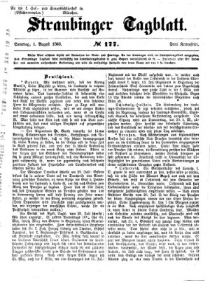 Straubinger Tagblatt Samstag 1. August 1863