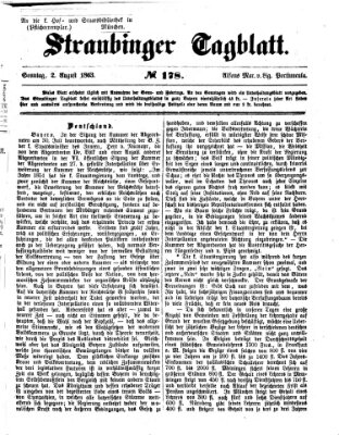 Straubinger Tagblatt Sonntag 2. August 1863