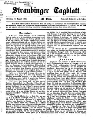 Straubinger Tagblatt Sonntag 9. August 1863