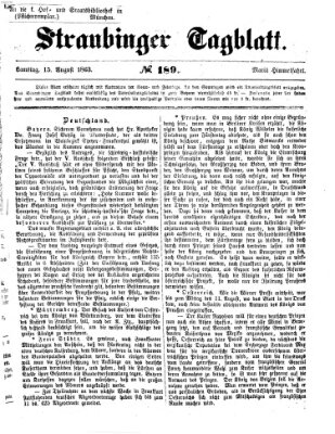 Straubinger Tagblatt Samstag 15. August 1863