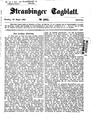 Straubinger Tagblatt Samstag 22. August 1863