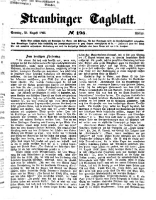 Straubinger Tagblatt Sonntag 23. August 1863