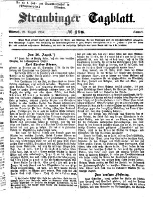 Straubinger Tagblatt Mittwoch 26. August 1863