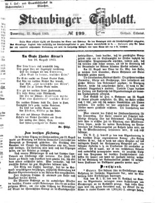 Straubinger Tagblatt Donnerstag 27. August 1863