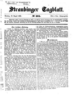 Straubinger Tagblatt Sonntag 30. August 1863