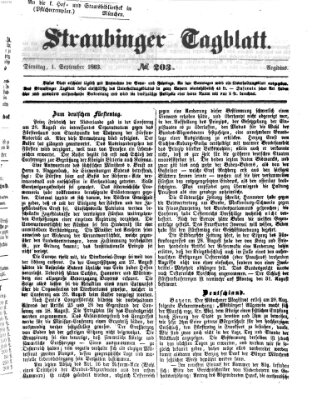 Straubinger Tagblatt Dienstag 1. September 1863