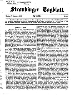 Straubinger Tagblatt Montag 7. September 1863