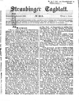 Straubinger Tagblatt Donnerstag 10. September 1863