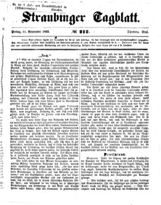 Straubinger Tagblatt Freitag 11. September 1863