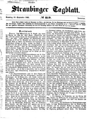 Straubinger Tagblatt Samstag 19. September 1863