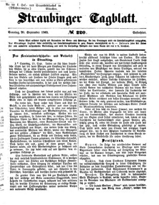 Straubinger Tagblatt Sonntag 20. September 1863