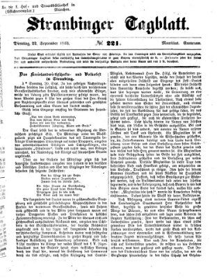 Straubinger Tagblatt Dienstag 22. September 1863