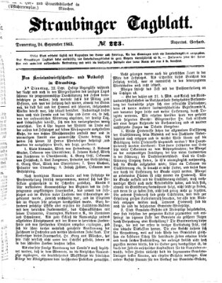 Straubinger Tagblatt Donnerstag 24. September 1863