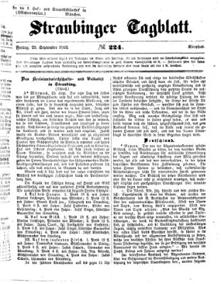 Straubinger Tagblatt Freitag 25. September 1863