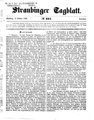 Straubinger Tagblatt Samstag 3. Oktober 1863