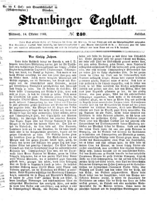 Straubinger Tagblatt Mittwoch 14. Oktober 1863