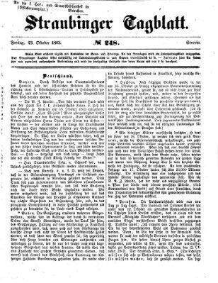 Straubinger Tagblatt Freitag 23. Oktober 1863