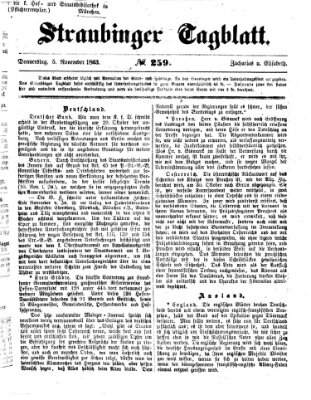 Straubinger Tagblatt Donnerstag 5. November 1863