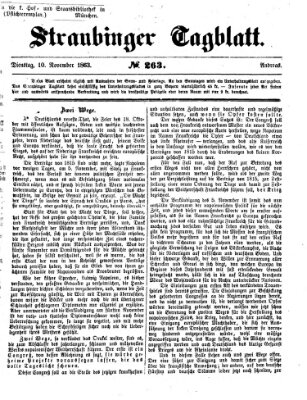 Straubinger Tagblatt Dienstag 10. November 1863