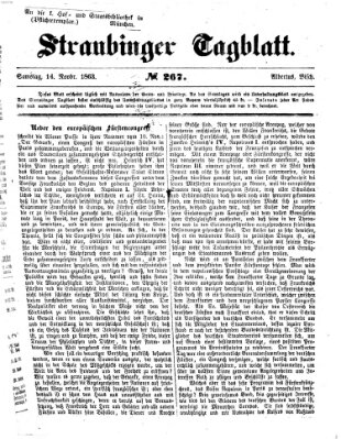 Straubinger Tagblatt Samstag 14. November 1863