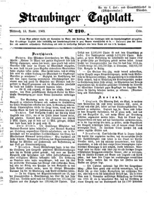 Straubinger Tagblatt Mittwoch 18. November 1863