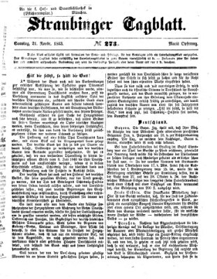 Straubinger Tagblatt Samstag 21. November 1863