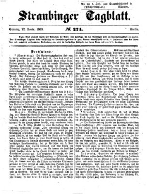 Straubinger Tagblatt Sonntag 22. November 1863