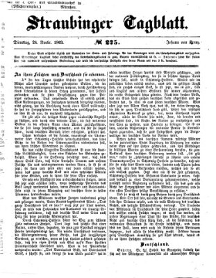 Straubinger Tagblatt Dienstag 24. November 1863