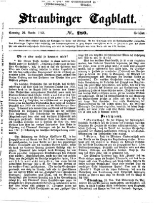 Straubinger Tagblatt Sonntag 29. November 1863