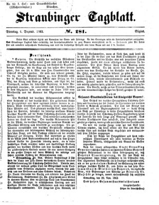 Straubinger Tagblatt Dienstag 1. Dezember 1863