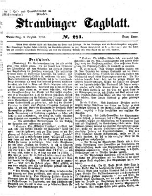 Straubinger Tagblatt Donnerstag 3. Dezember 1863