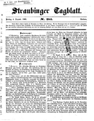 Straubinger Tagblatt Freitag 4. Dezember 1863