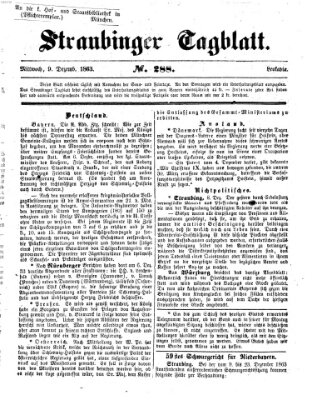 Straubinger Tagblatt Mittwoch 9. Dezember 1863