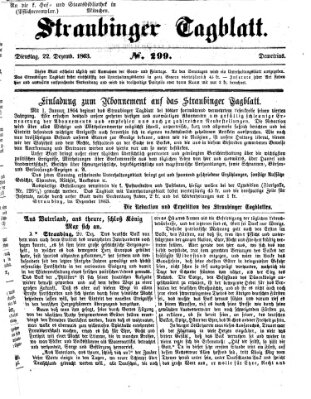 Straubinger Tagblatt Dienstag 22. Dezember 1863