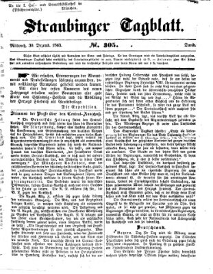 Straubinger Tagblatt Mittwoch 30. Dezember 1863