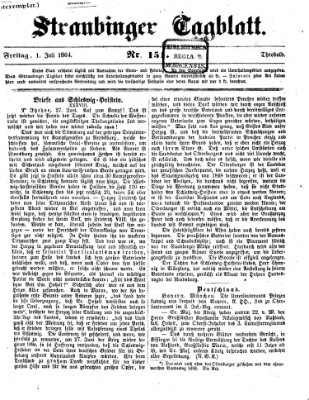 Straubinger Tagblatt Freitag 1. Juli 1864