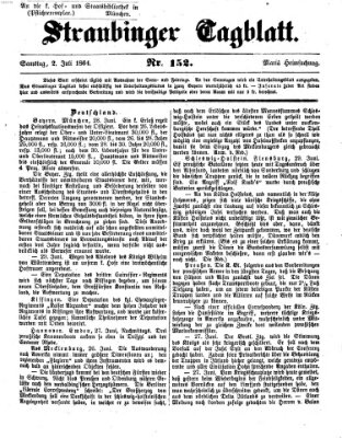 Straubinger Tagblatt Samstag 2. Juli 1864