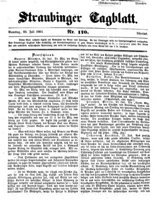 Straubinger Tagblatt Samstag 23. Juli 1864