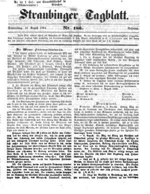 Straubinger Tagblatt Donnerstag 11. August 1864