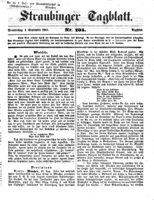 Straubinger Tagblatt Donnerstag 1. September 1864