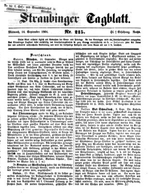 Straubinger Tagblatt Mittwoch 14. September 1864