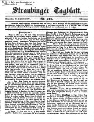 Straubinger Tagblatt Donnerstag 15. September 1864