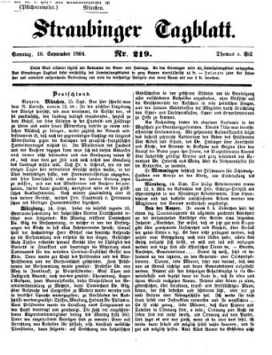 Straubinger Tagblatt Sonntag 18. September 1864